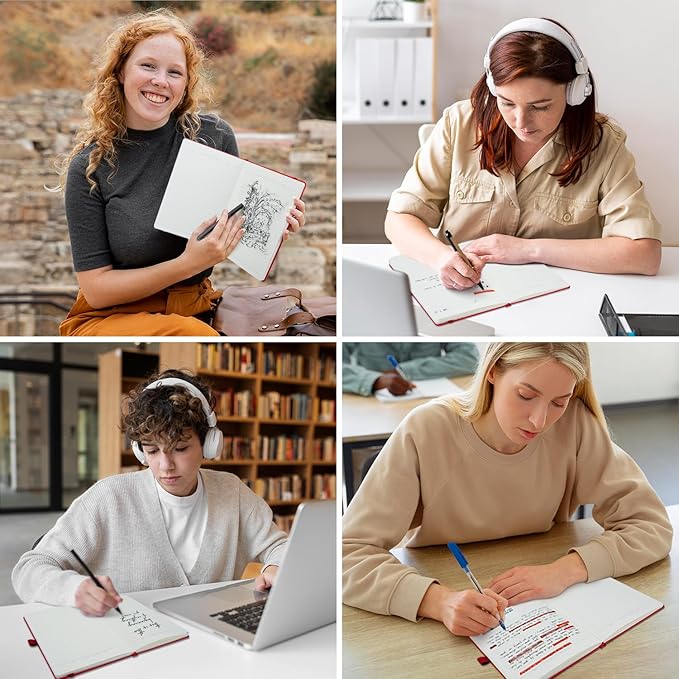 Lined Journal Notebooks for Work, Travel, College, A5 Size 100 GSM Thick Paper, Classic Ruled Journaling Notebook, Hardcover Notepad for Writing 160 Pages, 5.5 x 8.3 inch, Pink