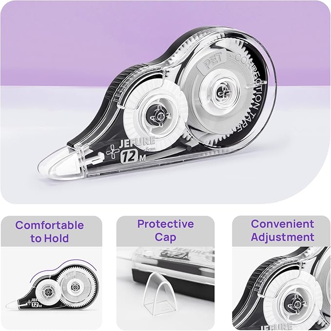 30 Pcs Correction Tape, 39.37 Ft White Wrong Out Tear-Resistant Bulk, Instant Corrections Easy to Use Applicator for School, Office, Note Taking, Journal (Tape Width 0.2 in,Clear)