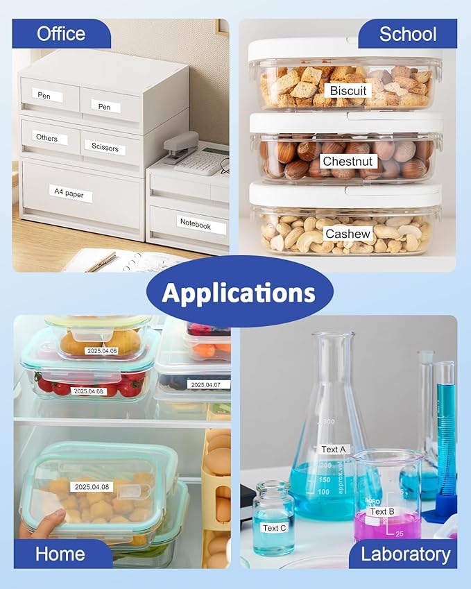 TZ Tape 6mm 0.23 Laminated White Label Tape Tz-211 Compatible for Brother P-Touch Tze-211 1/4" Tze Label Refills Work for Ptouch Label Maker PT-D220 PT-D210 PT-H110 PT-D400, Black on White, 4-Pack