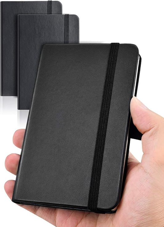AISBUGUR Pocket Notebook, Small Notebook, 2-Pack Total 320 Pages,3.7" x 5.7" Pocket Notebook (2 Pack, Black1)
