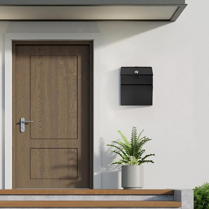 Suggestion Box with Lock and Slot 2 Pack Metal Wall Mounted Donation Box with 4 Keys