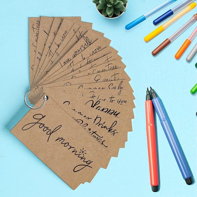 Brown Craft Cardstock 4x6 Blank Cards,Goefun 100 Pack 80lb Unruled Index Cards for Invitations, Business, Greetings, DIY