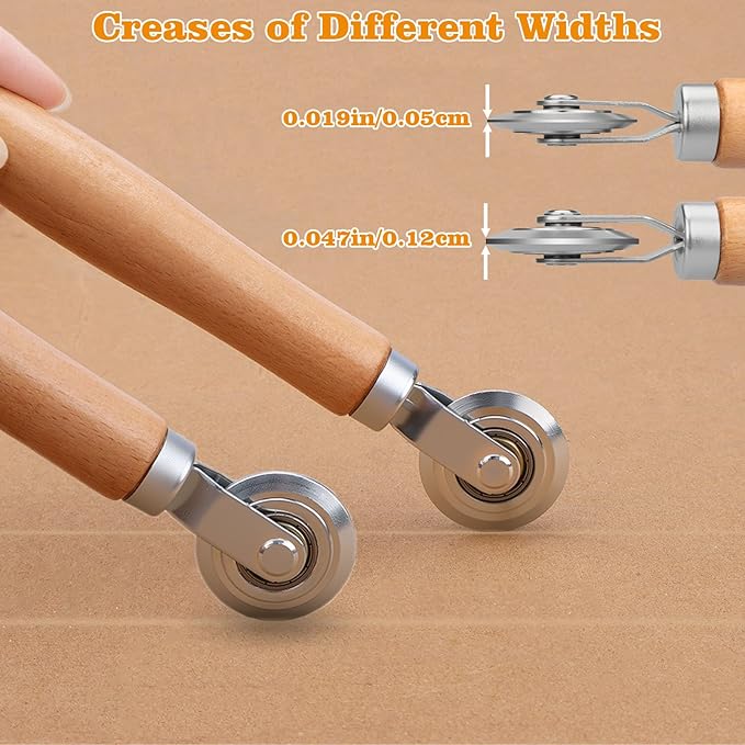 Box Resizer Tool, Thin Cardboard Scoring Tool, Apply to Scoring Board for Card Making, Corrugated Paper and Metal Sheets(2 Pcs,0.5mm,1.2mm)
