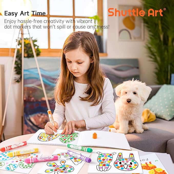 Shuttle Art Dot Markers, 15 Colors Washable Dot Markers for Toddlers,Bingo Daubers Supplies for Kids Preschool Children, Non Toxic Water-Based Bingo Daubers