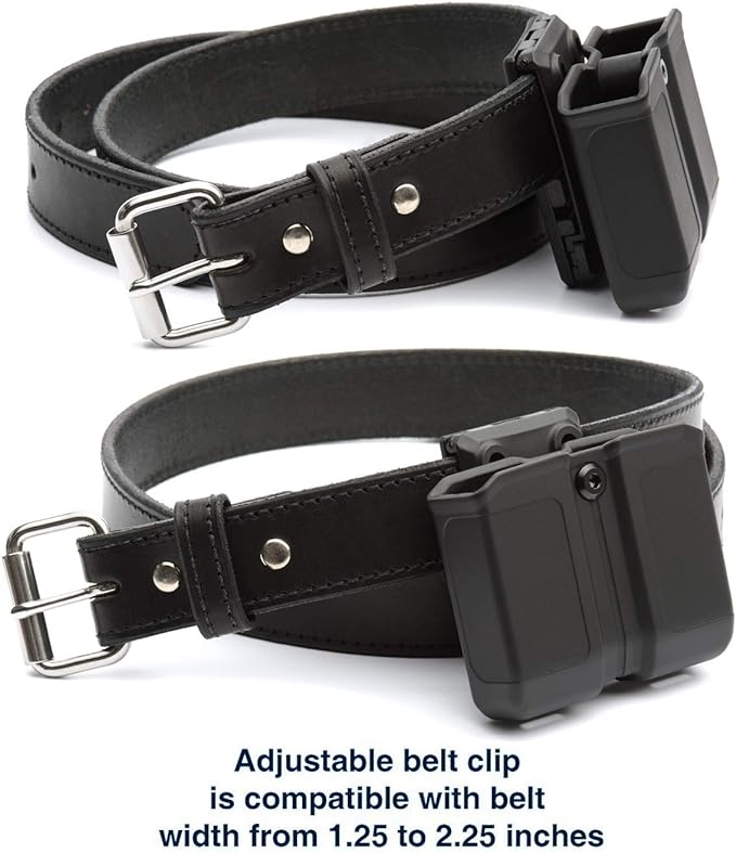 OWB Polymer Double Magazine Holster Ambidextrous Carrier, Fits 9mm/.40 Calibers Double Stack Magazines of Glock, S&W, Sig Sauer, Springfield, Taurus, Beretta, Ruger, Walther, Canik, Colt, CZ, H&K