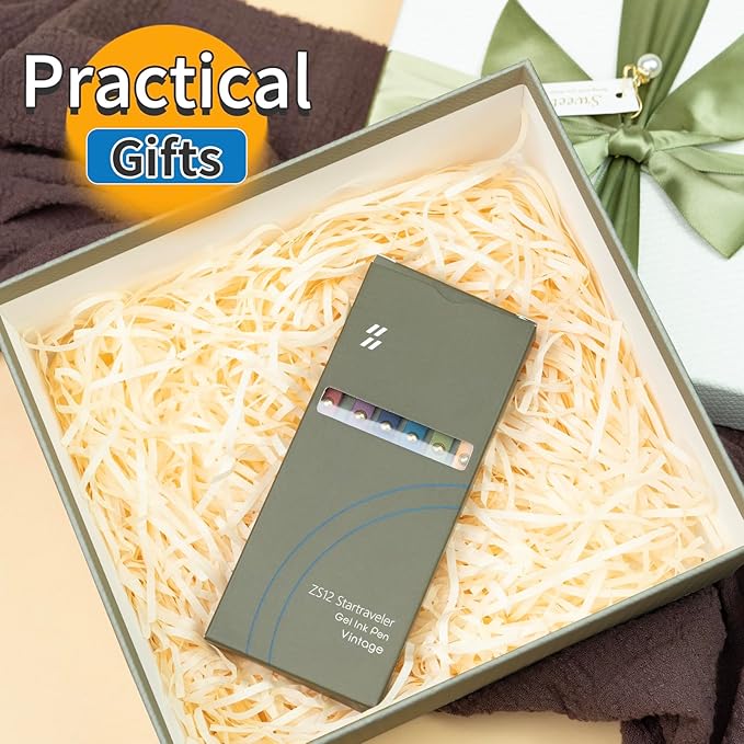 6 Pcs Gel Pens, 0.5mm Black Ink Pen Fine Point Smooth Writing Pens Japanese Cute Pen for Journaling and Note Taking, Gifts for Women Men, 6 Pcs Vintage Gold