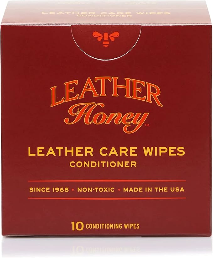 Leather Honey Leather Conditioner Wipes: Restore Leather On-The-Go. Protect & Condition Leather Couches, Car Seats, Purses, Shoes, Bags & Tack. Safe for Any Color. 10 Non-Toxic, Ready-to-Use Wipes