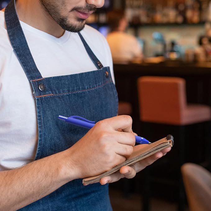 50 Pack Blue Ink Pens - Bulk Pens, 1.0MM Medium Point Ballpoint Pens, Smooth Writing No Bleed Retractable Ball Point Pen (Blue)