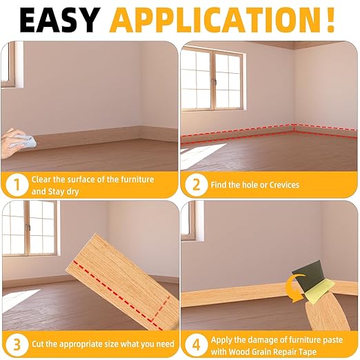 GSCIT Club Wood Grain Repair Tape, 2.4 inch X 15ft Self Adhesive Maple Grain Repair Patch for Tables, Chairs, Baseboards, Doors, Windows, Floors, Handicraft DIY.