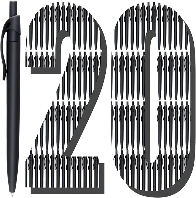 Aozora Pens Bulk 120 Pack Black Click Pens No Bleed Wholesale Retractable Ballpoint Pens Medium Point,Smooth Ink Pens for Journaling School Office Supplies 1.0MM Black Ink