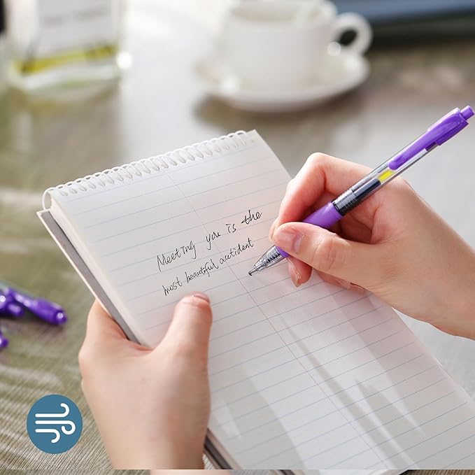 Jetec 500 Pcs Premium Gel Roller Pens Bulk, Fine Point 0.7 mm, Retractable Gel Ink Roller Ball Pens for Writing Journaling Taking Notes Office (Purple)