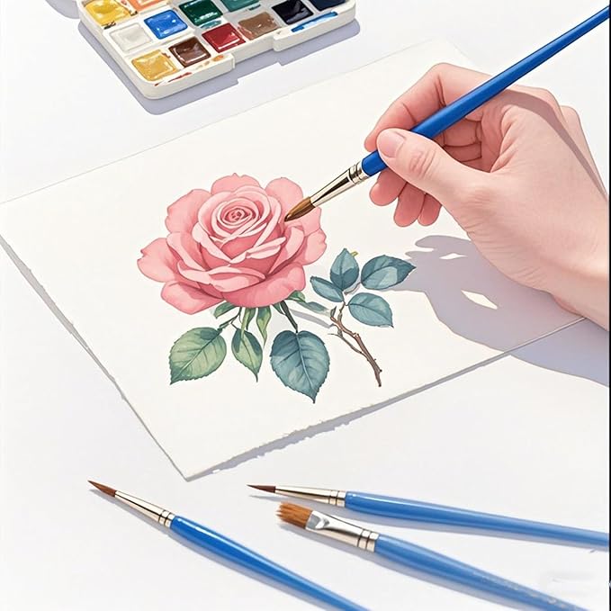 50Pcs Drawing Pen Set, Loose Brush Washable Art Brush, Suitable for Students, classrooms and Handicraft Painting, Graffiti, Watercolor Painting and face Painting Blue-50pcs(Mix)