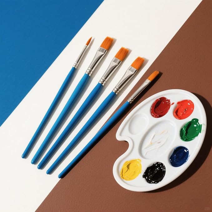 50Pcs Drawing Pen Set, Loose Brush Washable Art Brush, Suitable for Students, classrooms and Handicraft Painting, Graffiti, Watercolor Painting and face Painting Blue-50pcs(Mix)