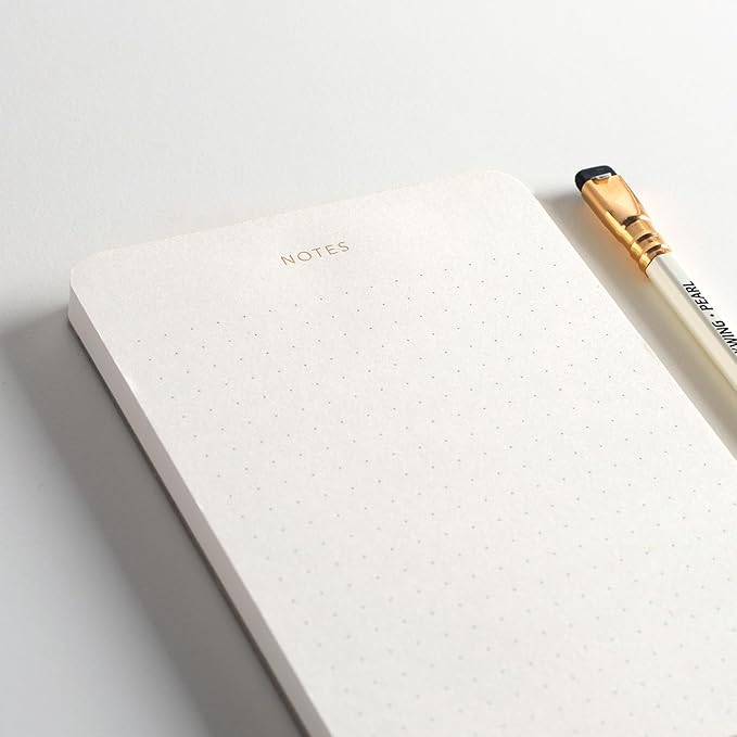 Elegant Desk Notepads for Professionals, Executive's Memo Pads, Minimalist, Gold Foiled, Dotted Layout, 3 Pack, 225 Sheets Total (75 Each), 6.3" x 3.9”, 80 GSM, Eco-friendly, FSC™ Certified Small Notepad