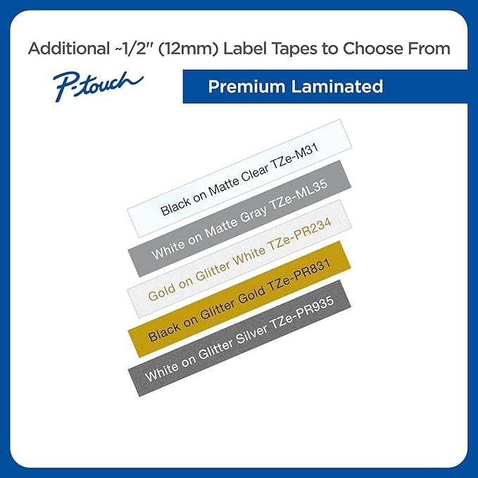 Brother Genuine P-touch TZE-AF231 Tape,1/2" (0.47") Wide Acid-Free Adhesive Laminated Tape, Black on White, Safe for Photo-Labeling or Scrapbooking, Water-Resistant,0.47" x 26.2' (12mm x 8M), TZEAF231
