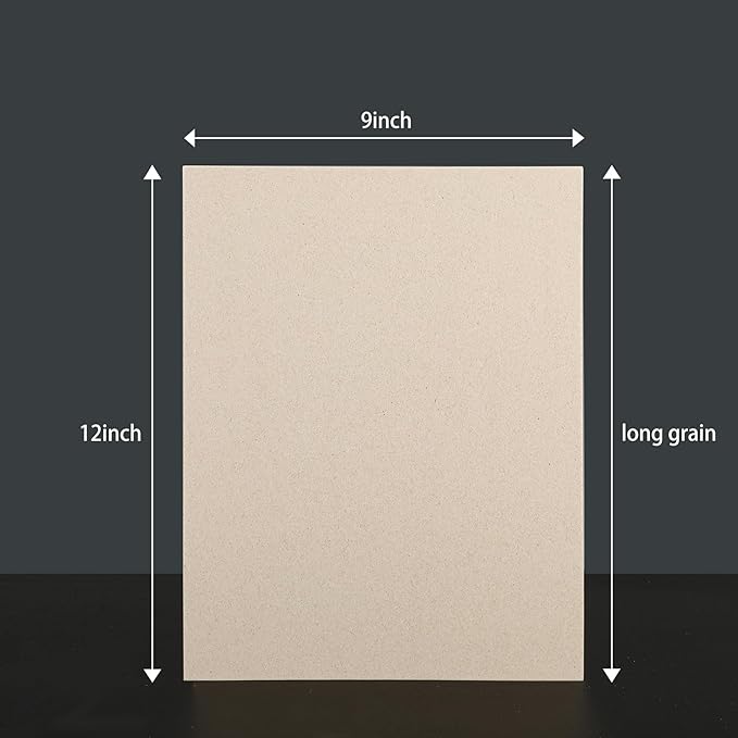 25 Pcs Book Board, Binder Board, Cover Board, Heavy Duty Chipboard for Book Binding, DIY Cardboard (Gray, 9 x 12 Inch 80PT)