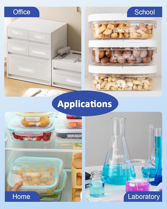 Tze135 Tze 12mm 0.47 Laminated White on Clear Label Maker Tape Compatible for Brother Tze-135 Tz-135 Tz 1/2 Refill Work for Ptouch PT-D210 PT-D220 PT-H110 PT-D400 PT-D600, White on Clear, 4 Pack