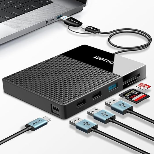 Portable Docking Station External Hard Drive 750GB Storage, USB C Multiport Hub HDD 7-in-1, USB 3.0, SD/TF Card Reader, for Windows, Mac, Android, TV, Phone, Laptop, Desktop