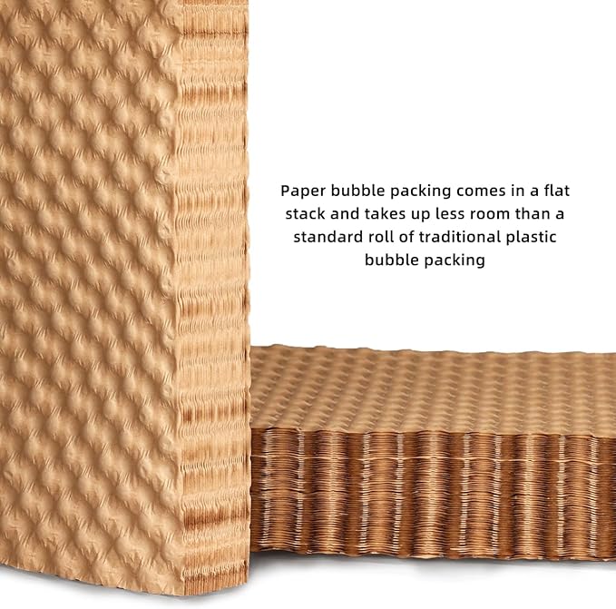 Bubble Paper Wrap 245ft*12in Packing Paper Sheets Durable Kraft Packing Paper for Moving Shipping and Storing Delicate Items Eco Friendly Packing Paper Alternative Paper Filler for Moving Boxes(Brown)