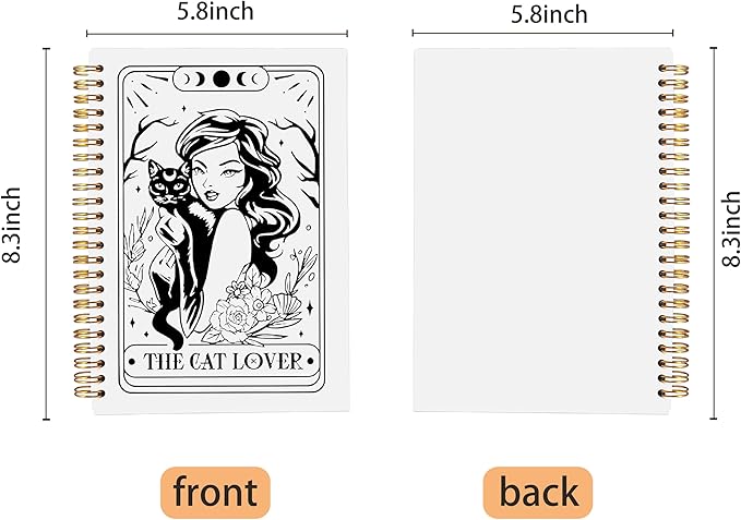 The Cat Lover Tarot Journal Notebook - Cat Gifts for Women Cat Lovers, Cat Mom Gifts, Crazy Cat Lady Gifts, Tarot Lover Gifts, Witchy Journal, Witchy Gifts for Women Spiral Notebook 5.5x8.3