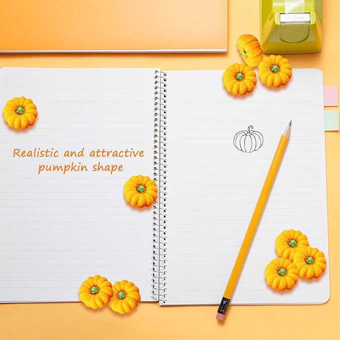 Pumpkin Erasers Bulk Party Favors Mini Pumpkin Erasers for Children Students Back to School Gifts Classroom Counting Math Manipulative Counters Teacher Rewarding Gift 50pcs