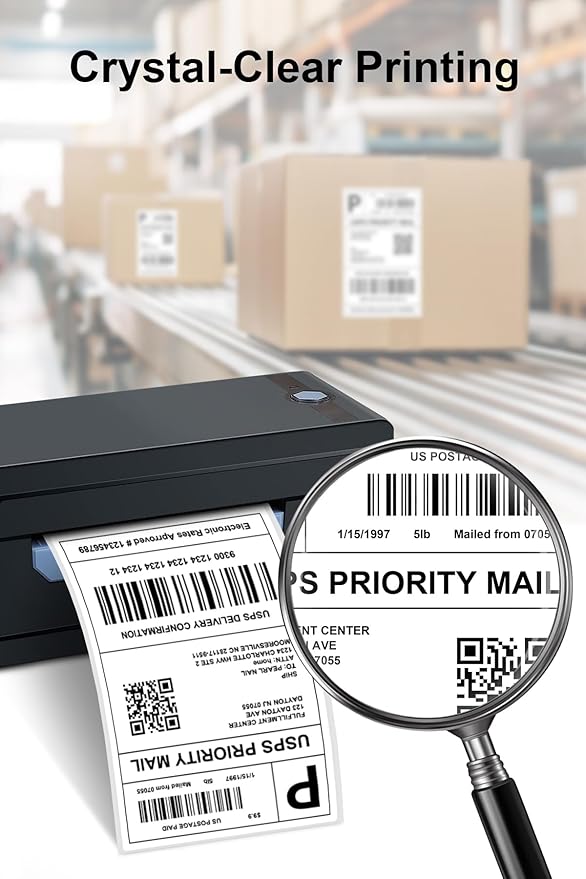 4x6 Thermal Labels - Waterproof Shipping Stickers for Thermal Printers, All-Purpose Label Stickers, White, 1000/Pack (4-Pack)