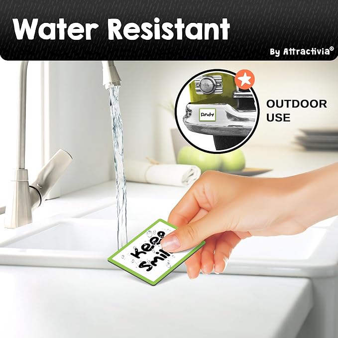 Dry Erase Magnetic Labels 2.8 x 1.8 in, Color Borders, Small Dry Erase Magnets, 40-Pack, White Erasable Write-On All-Purpose Labels, for Office, Education, Home, Whiteboard