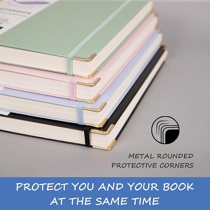 Spiral Notebook, Hardcover 8.5 x 11 IN College Ruled Notebooks, 300 Pages Notebooks for Work and School, 110 GSM Thick Papers Journals for Writing, Office Supplies for Women and Men Blue