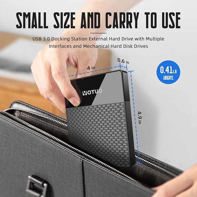 1TB Docking Station External Hard Drive, USB C Multiport Hub HDD 7-in-1, USB 3.0, SD/TF Card Reader, Multi-Function HDD for Windows, Mac, Android, TV, Phone, Laptop, Desktop, PC
