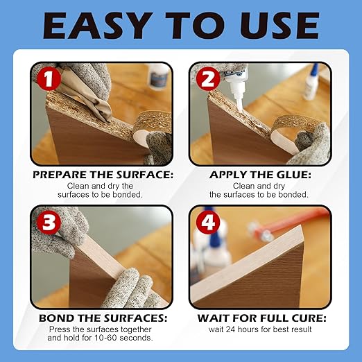 Professional Grade Cyanoacrylate Super Glue, Ultra Thick Viscosity CA Glue for Woodworking, 4 oz. Value Pack - Instant Adhesive for Woodworking, Gap Filling, Heavy Duty Wood Bonding