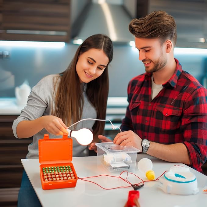 Battery Organizer Storage Box, Garage Case Holder for 24* AA, 30* AAA Batteries (Bag Not Include Batteries Pack) (orange)
