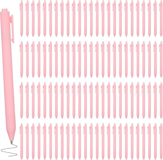 100 Pcs Ballpoint Pens, 1.0 mm Retractable Comfortable Writing Pens Large Capacity Black Ink Ballpoint Pen Set for Teacher Student Office School Home Supplies