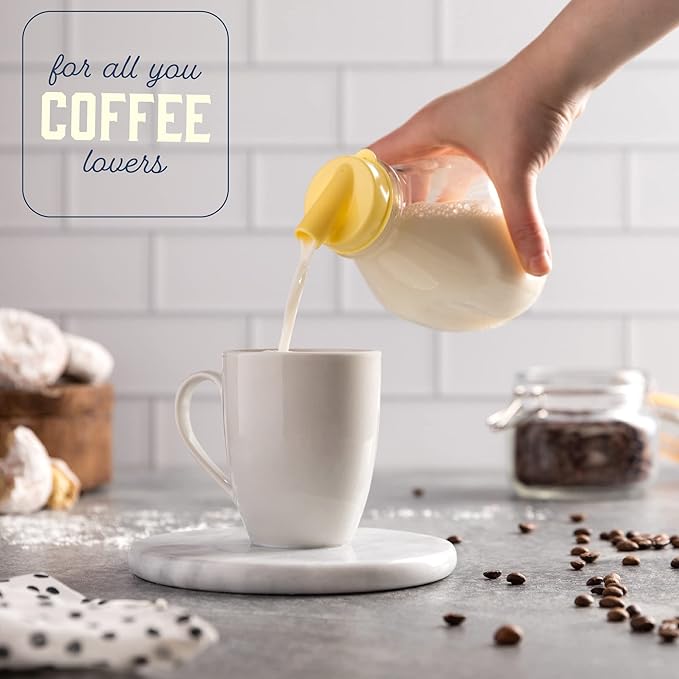 kitchentoolz 16 oz Glass Milk Bottle with Lid and Pour Spout – Small Glass Creamer Container for Refrigerator – Airtight Pint Milk Bottle for Coffee, Tea, and Liquid Storage