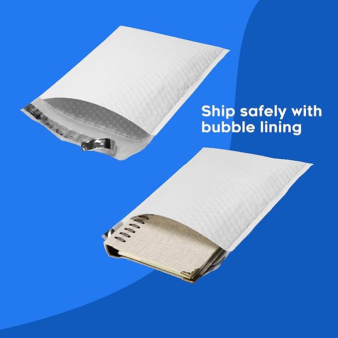 The Boxery 12.5x19''|#6 Poly Bubble Mailers- 50 Pack, Padded Envelopes, Self Seal, Waterproof Shipping Bags, Padded Mailers for Shipping & Packaging