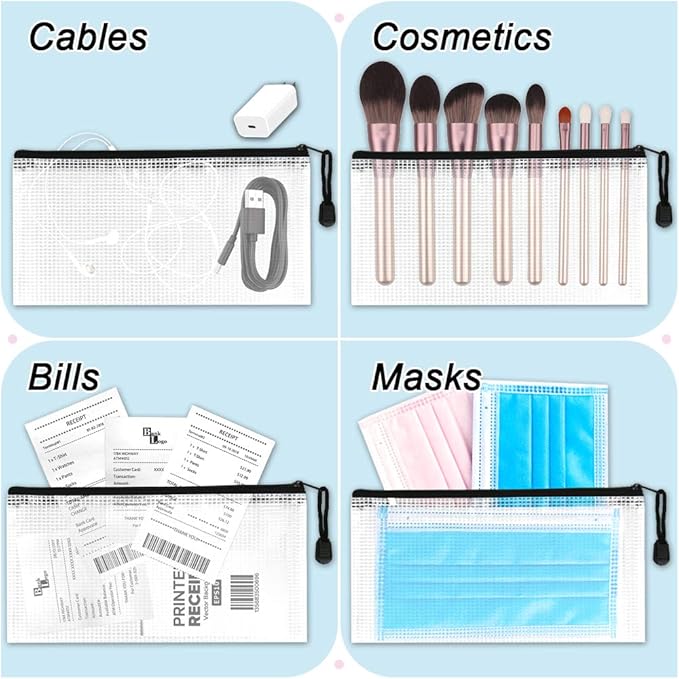 Umriox Pencil Pouches Bulk, 9.2 x 4.7 in (Black, 36 Packs), Mesh Zipper Pouch Pencil Case, Small Zipper Pouches for Bill Stationary Cosmetics Travel Storage