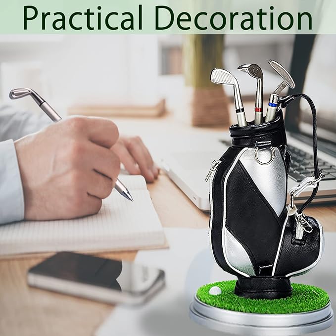 Jishi Golf Gifts for Men Golf Pen Holder Stocking Stuffers for Adults Men Golfers, Funny White Elephant Gifts for Adults Useful Unique Office Supplies Desk Accessories Decor Gadgets for Boss Dad Women