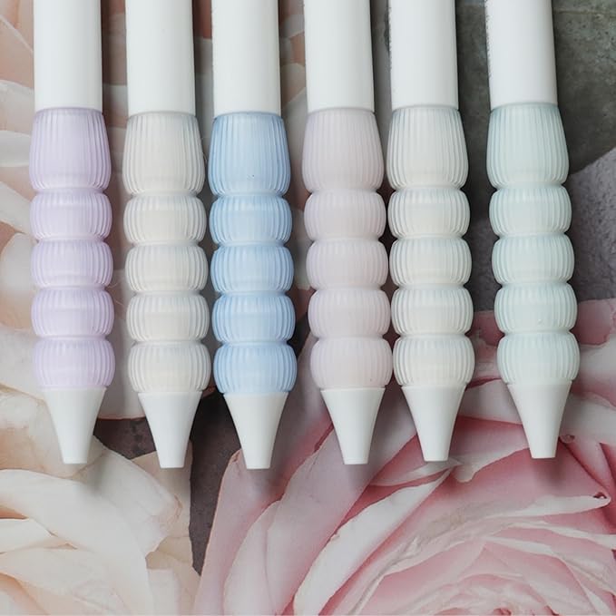 PapaBear Black gel pen, Lantern Shaped Grip, Student Examination Special Pen, Retractable Ballpoint Pen, Fashionable Elegant pen, 6-Pack