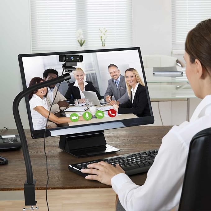 Webcam Stand for Desk,50cm Gooseneck Arm Compatible with Logitech Webcam C920 / C920S / C920x / C922 / C922x / C925e / C930 / C930e / C615 / C960 / BRIO 4K / NexiGo N60 / iPhone/Ring Light