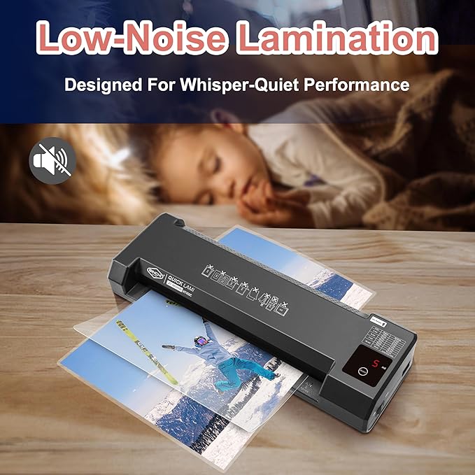 SINCHI 13-Inch Thermal Laminator & Foil Applicator – 4-Roller, 3 to 10 Mil, 40s Warm-Up, 43s/Page, LED Touch Panel, Jam Release, Auto Shut-Off, 10 Sheets Included, For Office, School, Home Use