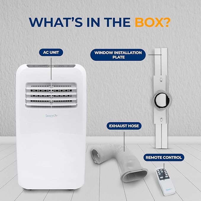 3-in-1 Portable Air Conditioner with Built-in Dehumidifier Function,Fan Mode, Remote Control, Complete Window Mount Exhaust Kit