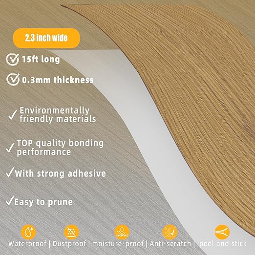 GSCIT Club Wood Grain Repair Tape, 2.3 inch X 15ft Self Adhesive Oak Grain Repair Patch for Tables, Chairs, Baseboards, Doors, Windows, Floors, Handicraft DIY.