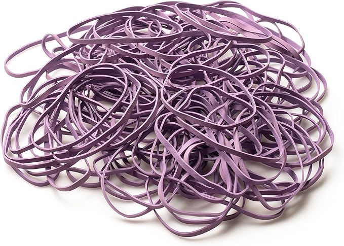 PlasticMill Argyle Purple Rubber Bands Size 33 (3 1/2" x 1/8") - #33 Colored Rubber Bands Office Supplies - Strong, Elastic Bands for Crafts, Balloon Garland, Cash, File Folders (100-Pack)