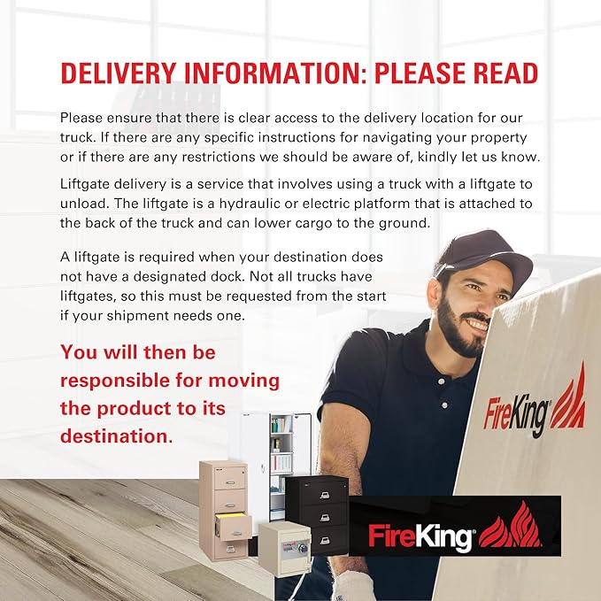 FireKing Fireproof Lateral File Cabinet (2 Drawers, Impact Resistant, Water Resistant), 27.75" H x 44.5" W x 22.13" D, Parchment