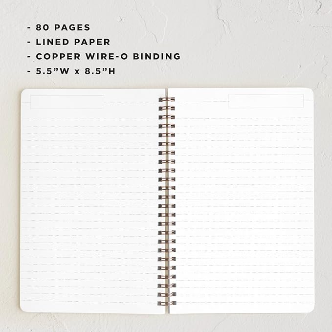 Minted Red Bow Notebook, Writing Journal for Notes & Journaling, Durable Acrylic Free Cover, Modern, Colorful & Simple Spiral Bound Journal Notebook with 80 Lined Pages, 5.5" x 8.5"