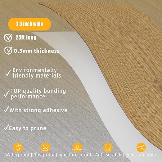 GSCIT Club Wood Grain Repair Tape, 2.3 inch X 25ft Self Adhesive Oak Grain Repair Patch for Tables, Chairs, Baseboards, Doors, Windows, Floors, Handicraft DIY.