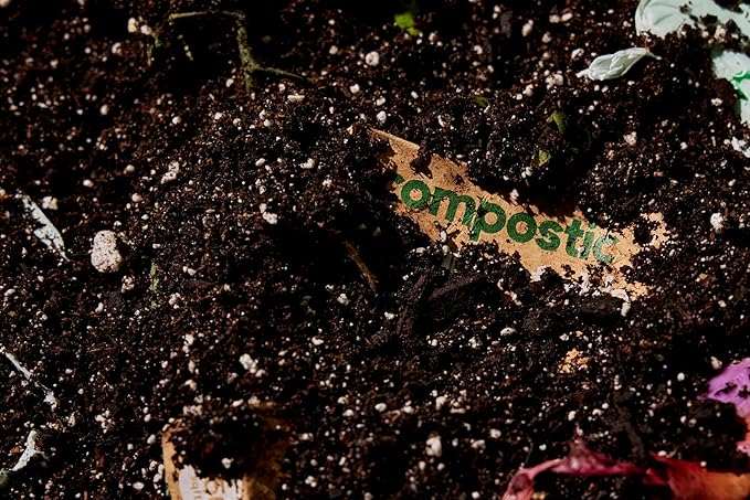 Home Compostable Trash Bags, 3 Gallon Small Kitchen Rubbish Bags (17” x 17.7”), Extra Strong & Quickly Breaks Down, 50 Count