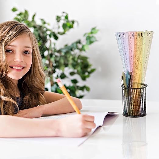 Mr. Pen- Plastic Rulers, 12 Inch, 6 Pack, Pastel Colors, Metric & Imperial, Clear Ruler Set, Cute Ruler 12 Inch