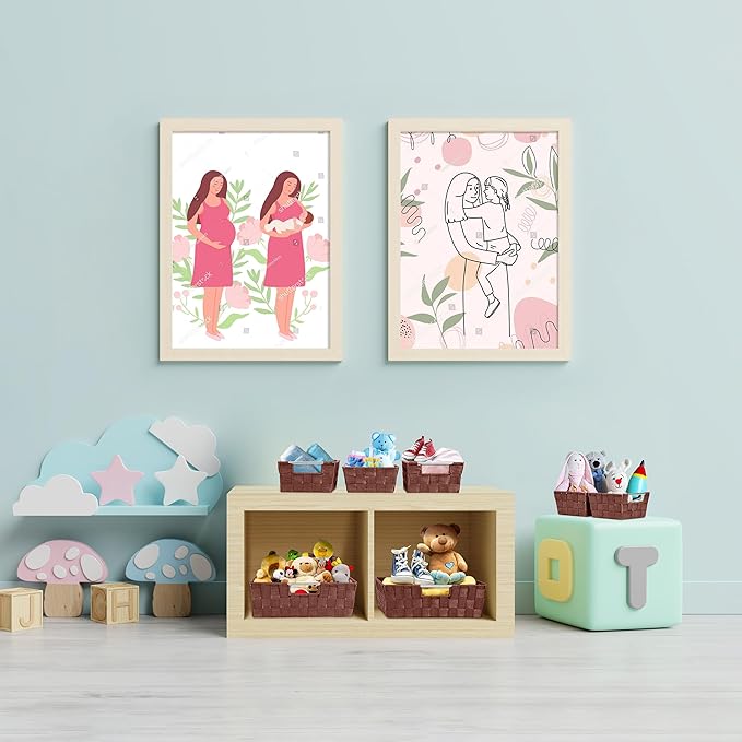 Sorbus Set of 9 Woven Storage Baskets – Mesh Hand-Woven Baskets for Organizing, Fabric Storage Bins for Linen Closet Organizer, Storage Baskets for Shelves, Home Organization and Decor (Chocolate)