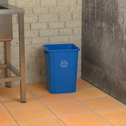 19 Gallon Blue Square Commercial Trash Can