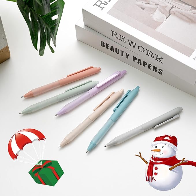 Linbsunne Ballpoint Pens Medium Point 1mm Black Pen with Super Soft Grip Ball Point Pen for Men Women Retractable Pens (18-pack)